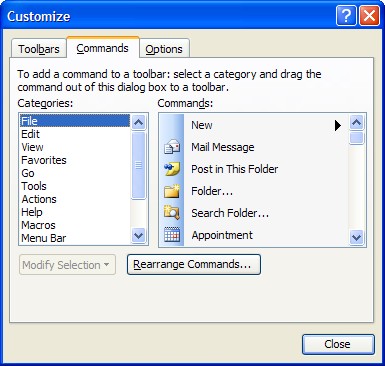 Customize Toolbar