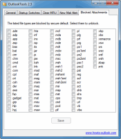 Unblock attachment types that are blocked by default.